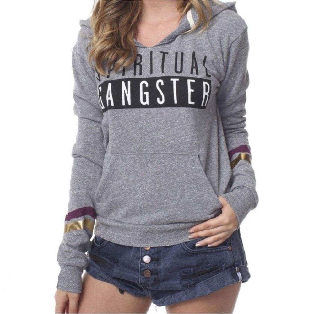 Spiritual Gangster Heather Gray Hoodie with Bold Print